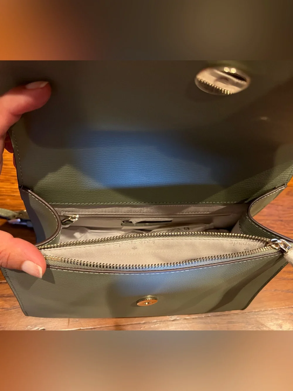 NWT Kate Spade sage Green Leather Top-Handle Crossbody Bag